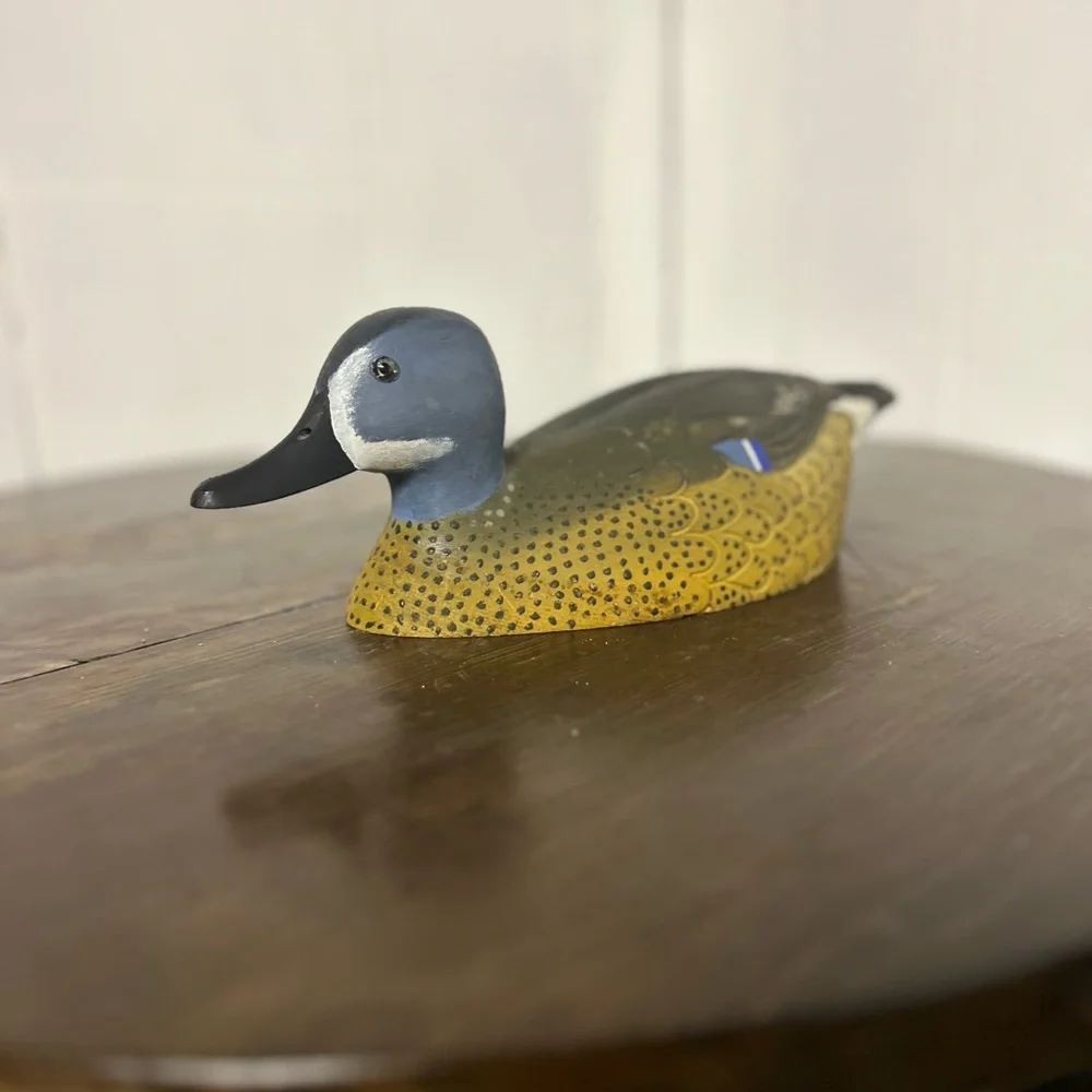 Hand-Painted Blue & Yellow Duck Decoy - Abrand - Picture 3 of 4